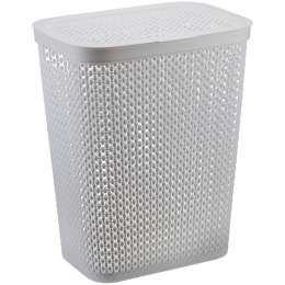 Корзина д/белья 35 л Пирула узкая  смоки  М2614/5