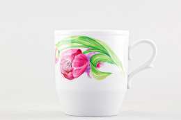 Кружка  350мл  Русское поле Розовые тюльпаны 10723