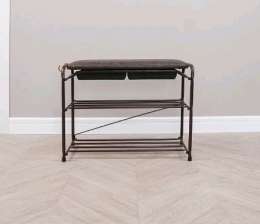 Обувница 3 полки 60 см Альфа сид с ящ коричневый  23СЯ