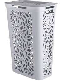 Корзина д/белья  60л с кр. серый  ПБ48915/6
