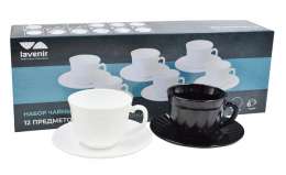 Н-р  чай. 12 пр.     HWB190  WHITE/ BLACK